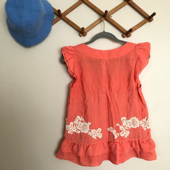 Anthropologie Floreat Embroidered Ruffle Top - Picture 2 of 8